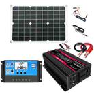 Solar Power System Inverters+30A Controller+18W 18V Solar Panel, Specification: Black 12V To 220V - 1