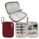 Travel Portable Strap Data Cable Storage Bag(Red) - 1