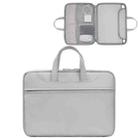 Baona BN-Q006 PU Leather Full Opening Laptop Handbag For 11/12 inches(Grey) - 1