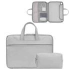 Baona BN-Q006 PU Leather Full Opening Laptop Handbag For 11/12 inches(Gray+Power Bag) - 1