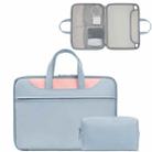 Baona BN-Q006 PU Leather Full Opening Laptop Handbag For 11/12 inches(Sky Blue+Pink+Power Bag) - 1