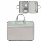 Baona BN-Q006 PU Leather Full Opening Laptop Handbag For 14 inches(Gray+Mint Green) - 1