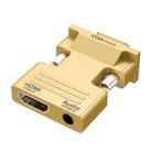 HDMI Female To VGA Male With Audio Adapter Computer Monitor TV Projector Converter(Gold) - 1
