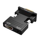 HDMI Female To VGA Male With Audio Adapter Computer Monitor TV Projector Converter(Black) - 1
