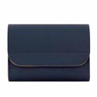 Baona BN-Q009 Small Leather Mouse Charger Storage Bag(Deep Blue+Yellow) - 1