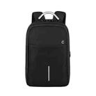 SJ16 Laptop Anti-Theft Backpack, Size: 13 inch-15.6 inch(Mysterious Black) - 1