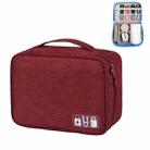 Multifunctional Cationic Digital U Disk Data Cable Storage Bag(Wine Red) - 1