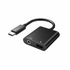 2 In 1 Type-C/USB-C PD 60W Digital Audio Adapter, Spec: Type-C+3.5mm (Black) - 1