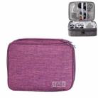 5 Inch Multifunctional Electronic Digital Earphone Power Cord Storage Bag(Purple) - 1