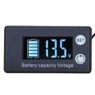 Two-Line Digital Display DC Voltmeter Lead-Acid Lithium Battery Charge Meter, Color: White - 1