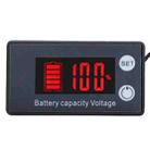 Two-Line Digital Display DC Voltmeter Lead-Acid Lithium Battery Charge Meter, Color: Red+Temperature - 1