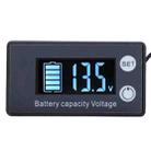 Digital Display DC Voltmeter Lead-Acid Lithium Battery Charge Meter, Color: White+Temperature - 1