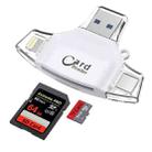 USB 2.0+8Pin +Type-C+Micro USB  4 In 1 Card Reader Supports Reading SD&TF Car(White) - 1