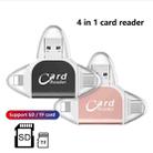 R015 USB2.0 & Micro USB+8Pin+Type-C 4 In 1 Card Reader Supports SD/TF Card(Black) - 2