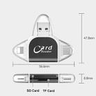 R015 USB2.0 & Micro USB+8Pin+Type-C 4 In 1 Card Reader Supports SD/TF Card(Black) - 6
