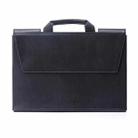Leather Portable Briefcase Type Laptop Bag with Stand Function(Black) - 1