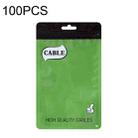 100 PCS Thumb Type Data Cable Packaging Bag Thickened Plastic Ziplock Bag  11 x 18cm(Green) - 1