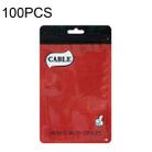 100 PCS Thumb Type Data Cable Packaging Bag Thickened Plastic Ziplock Bag  11 x 18cm(Red) - 1