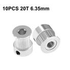 10 PCS GT2 3D Printer Synchronous Wheel Transmission Leather Pulley, Specification: 20 Tooth 6.35mm - 1