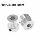 10 PCS GT2 3D Printer Synchronous Wheel Transmission Leather Pulley, Specification: 20 Tooth 8mm - 1