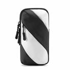 Running Mobile Phone Arm Bag Outdoor Equipment Wrist Bag(Black White) - 1