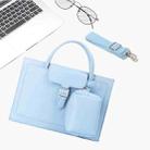 S176 Portable Waterproof Laptop Bag with Power Pack, Size: 14 inches(Sky Blue) - 1