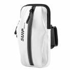 x3028 Outdoor Fitness Running Mobile Phone Arm Bag Waterproof Wrist Bag(White) - 1