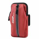 x3028 Outdoor Fitness Running Mobile Phone Arm Bag Waterproof Wrist Bag(Red) - 1