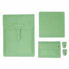 S177 3 In 1 Leather Waterproof Laptop Liner Bags, Size: 14 inches(Avocado Green) - 1