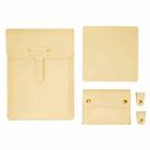 S177 3 In 1 Leather Waterproof Laptop Liner Bags, Size: 15 inches(Light Yellow) - 1