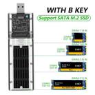 M.2 To USB 3.0 SSD Adapter For PCIE NGFF M / B Key SSD Disk Box, Color: Nvme Version Black - 3