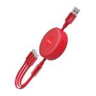 ROMOSS CB250 3.5A USB To 8 Pin+Type-C+Micro USB 3 In 1 Charging Cable(Red) - 1