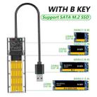 M.2 to USB 3.0 SSD Adapter for PCIE NGFF SATA M / B Key SSD Hard Drive Disk Box, Color: Gold - 4