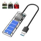M.2 to USB 3.0 SSD Adapter for PCIE NGFF SATA M / B Key SSD Hard Drive Disk Box, Color: Blue - 1