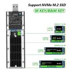 M.2 NVMe SSD Enclosure USB 3.1 Gen 2 10 Gbps to NVMe PCI-E M.2 SSD Case, Color: Transparent - 3