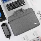 DSMREN Nylon Laptop Handbag Shoulder Bag,Model: 044 Light Gray, Size: 15.6 Inch - 1