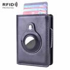X-80 RFID Anti-theft Brushed Leather Card Holder For AirTag(Black) - 1