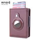 X-80 RFID Anti-theft Brushed Leather Card Holder For AirTag(Coffee) - 1