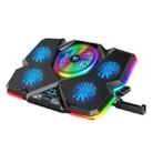 CoolCold  Five Fans 2 USB Ports Laptop Cooler Gaming Notebook Cool Stand,Version: Touch Symphony Blue  - 1
