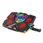 CoolCold  Five Fans 2 USB Ports Laptop Cooler Gaming Notebook Cool Stand,Version: Touch Symphony Red - 1