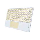 H01A 10 Inch Mini Portable Universal Wireless Bluetooth Keyboard with Touch(Yellow) - 1