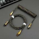 Mechanical Keyboard Spring Cable Gold-plated Aerial Plug(Black) - 1