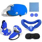 6 PCS/Set For Oculus quest2 Silicone All-Inclusive Console Controller Cover(Blue) - 1
