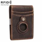 HUMERPAUL BP993 RFID Anti-Theft Brush Pocket Card Bag Suitable For AirTag(Dark Brown) - 1