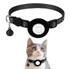 Pet Cat Reflective Collar with Bell for Airtag Tracker(Black) - 1