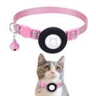 Pet Cat Reflective Collar with Bell for Airtag Tracker(Pink) - 1