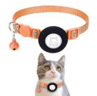 Pet Cat Reflective Collar with Bell for Airtag Tracker(Orange) - 1