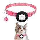 Pet Cat Reflective Collar with Bell for Airtag Tracker(Rose Red) - 1