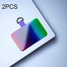 2 PCS Universal Phone Lanyard Rainbow Gasket Patch Back Stick(Black Metal D Buckle) - 1