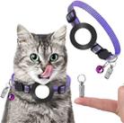 Pet Anti Lost Address Pendant Collar with Bell for Airtag(Purple) - 1